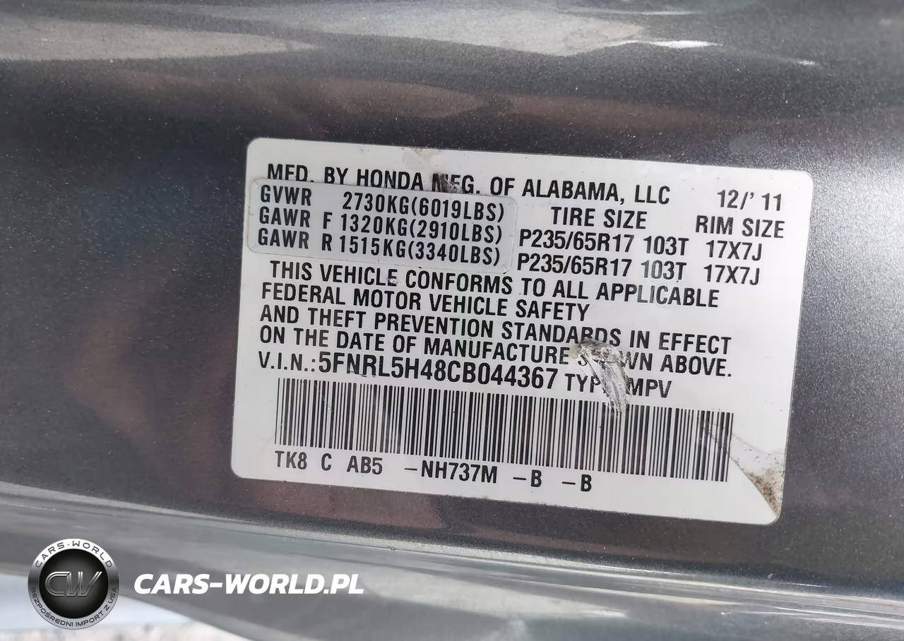 2012 Honda Odyssey Ex VIN:5FNRL5H48CB044367 - 9
