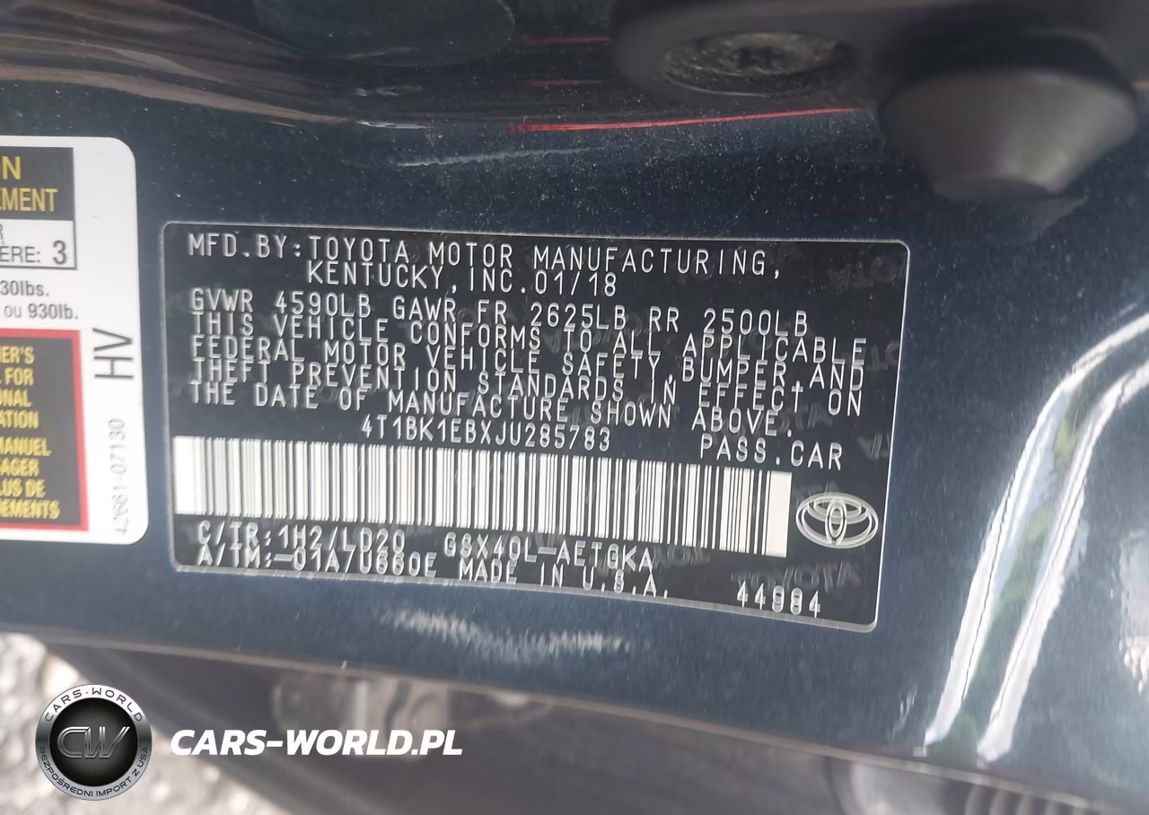 2018 Toyota Avalon Xle VIN:4T1BK1EBXJU285783 - 9