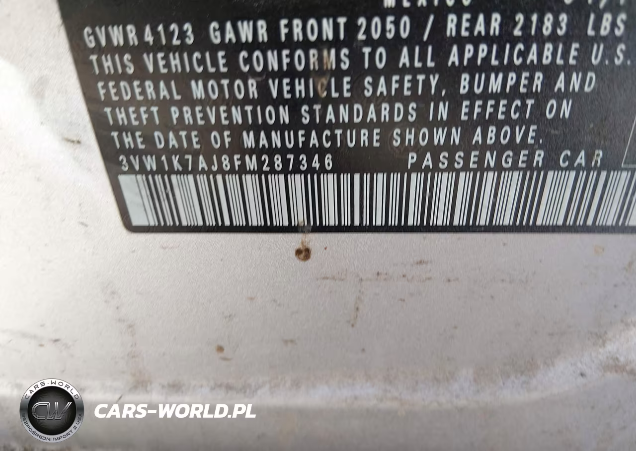 2015 Volkswagen Jetta 2.0L S VIN:3VW1K7AJ8FM287346 - 9