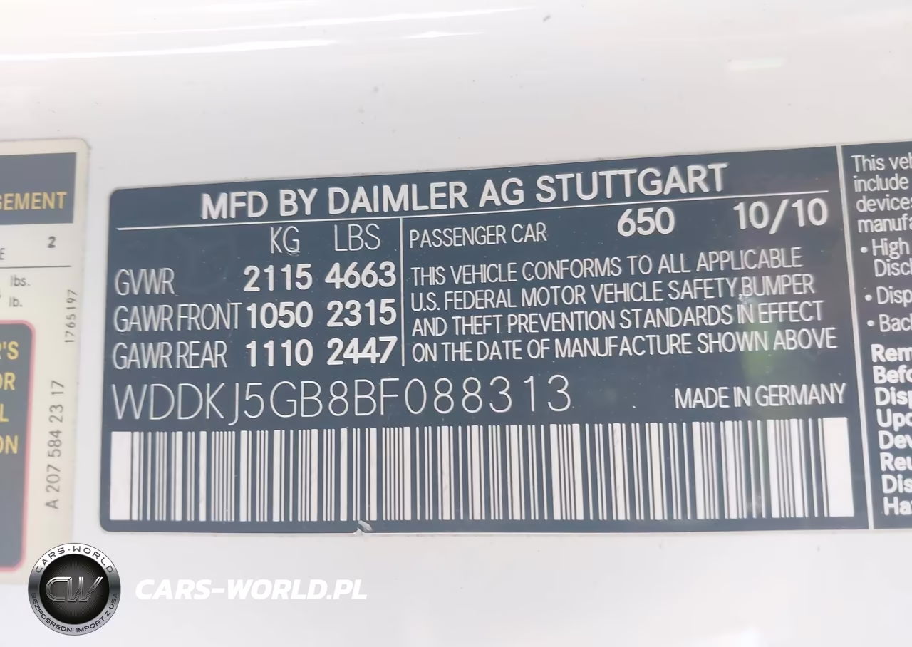 2011 Mercedes-Benz E 350 VIN:WDDKJ5GB8BF088313 - 9