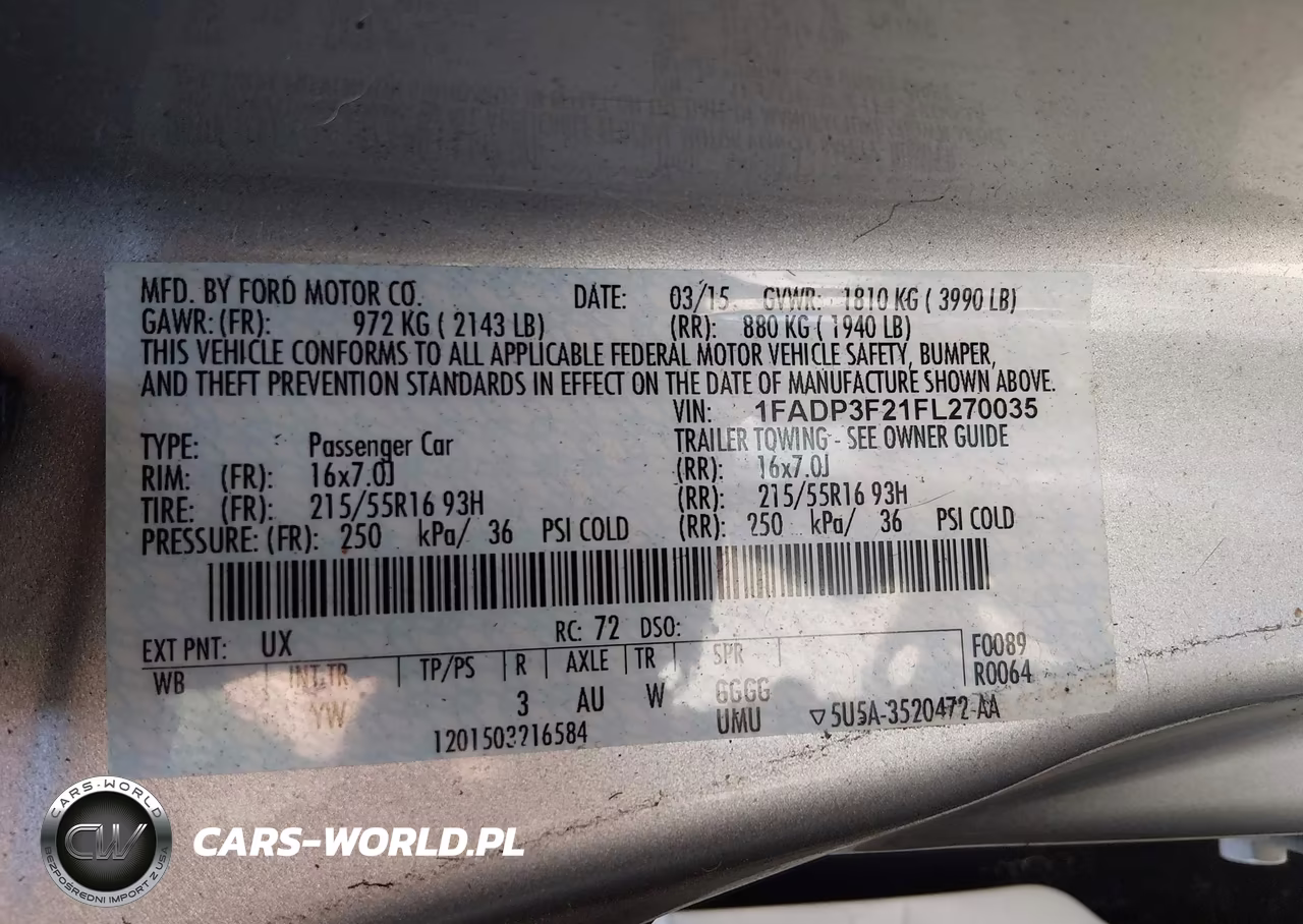 2015 Ford Focus Se VIN:1FADP3F21FL270035 - 9
