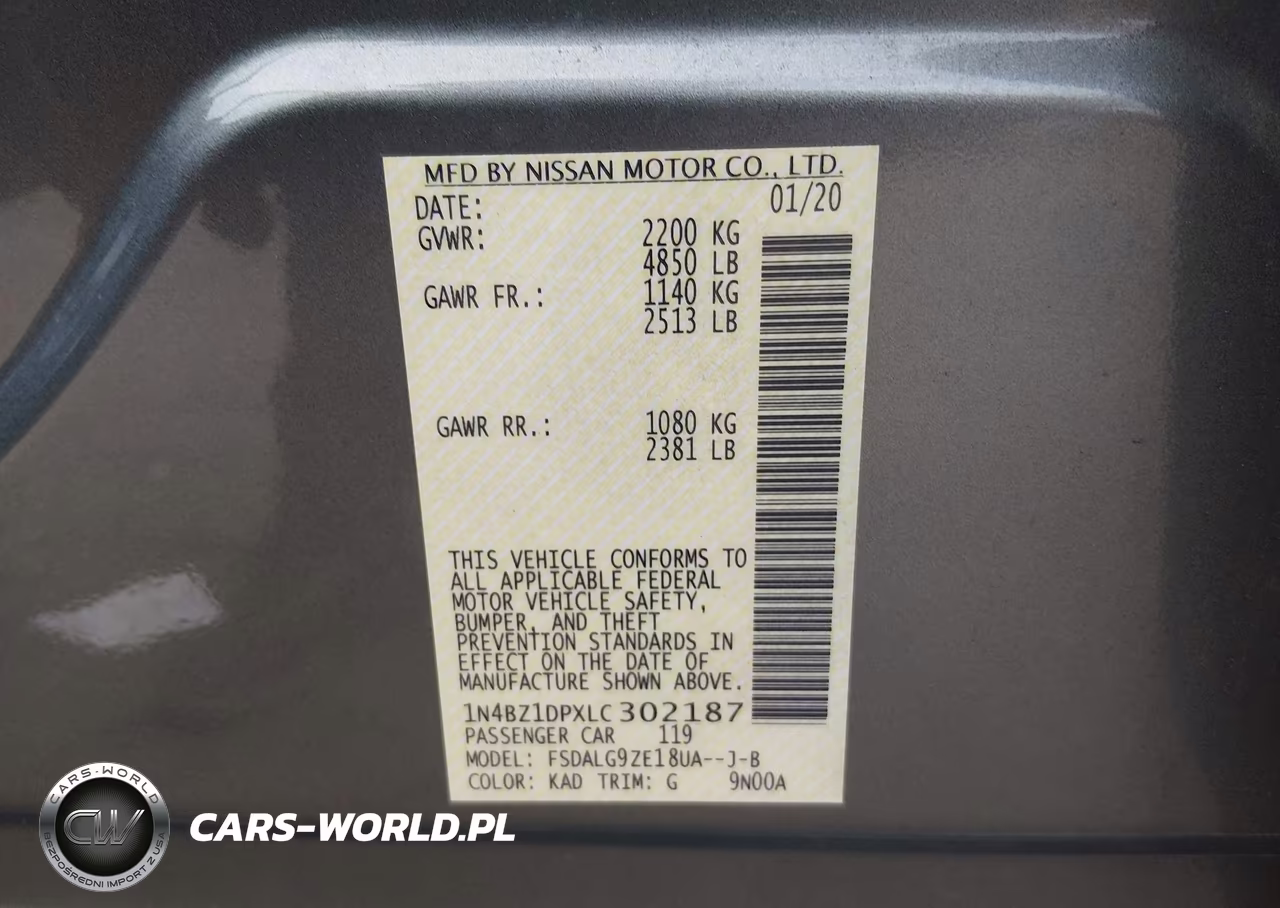 2020 Nissan Leaf Sl Plus 62 Kwh VIN:1N4BZ1DPXLC302187 - 9