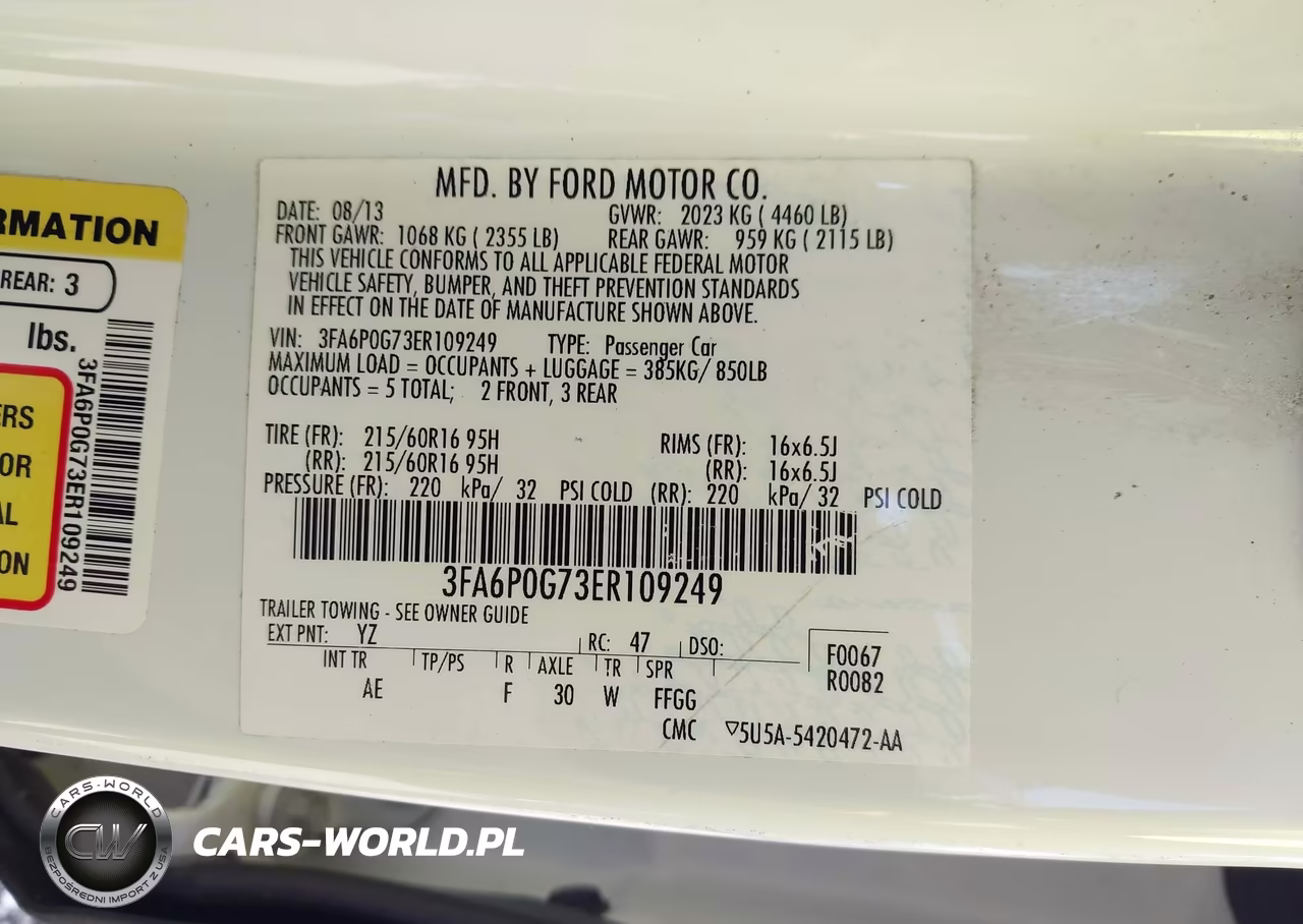 2014 Ford Fusion S VIN:3FA6P0G73ER109249 - 9