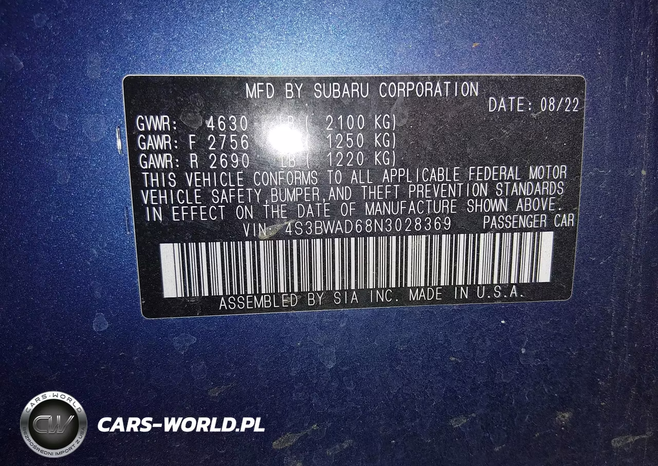 2022 Subaru Legacy Premium VIN:4S3BWAD68N3028369 - 9