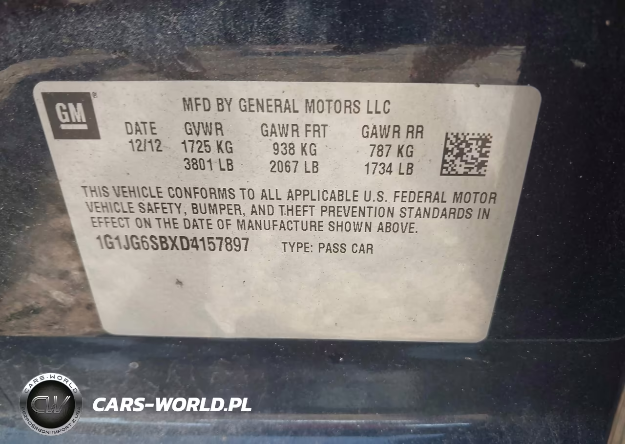 2013 Chevrolet Sonic Rs Auto VIN:1G1JG6SBXD4157897 - 9
