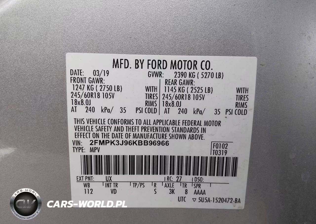 2019 Ford Edge Sel VIN:2FMPK3J96KBB96966 - 9