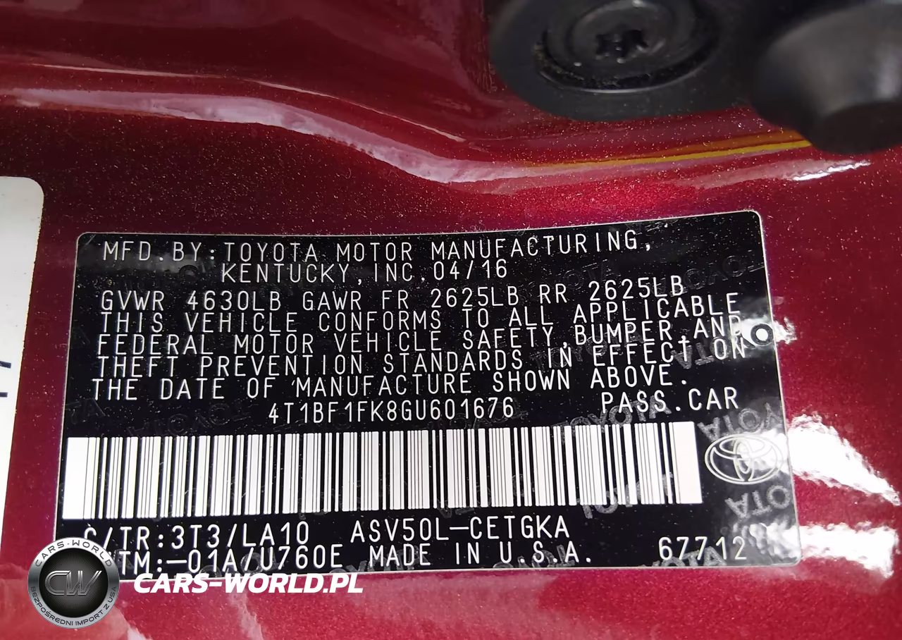 2016 Toyota Camry Xle VIN:4T1BF1FK8GU601676 - 9