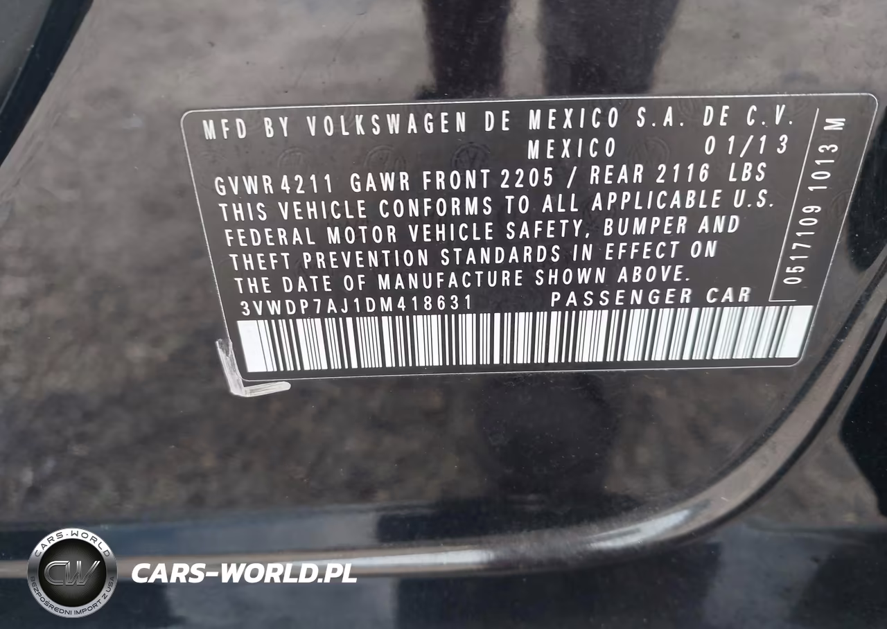 2013 Volkswagen Jetta 2.5L Se VIN:3VWDP7AJ1DM418631 - 9