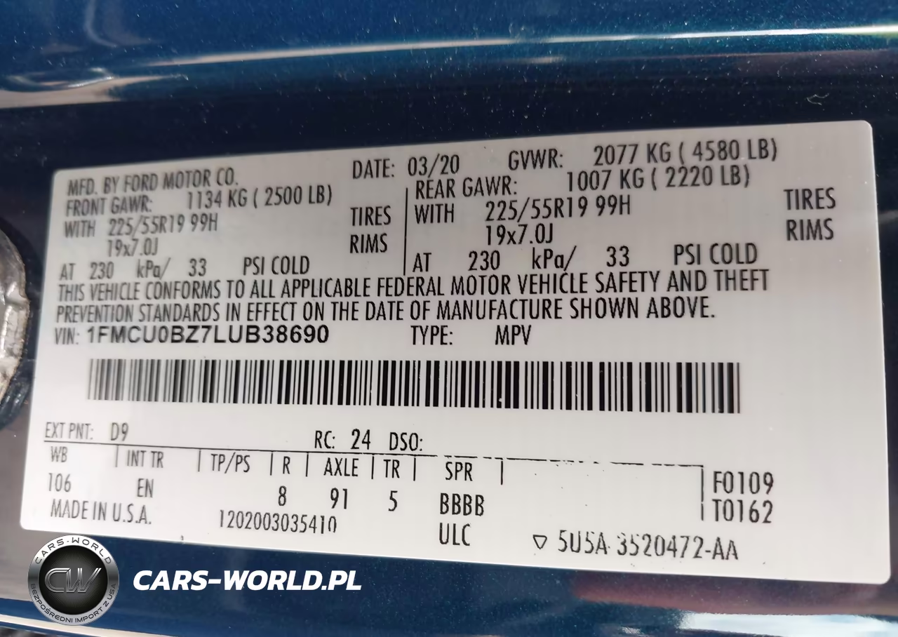 2020 Ford Escape Se Sport Hybrid VIN:1FMCU0BZ7LUB38690 - 9