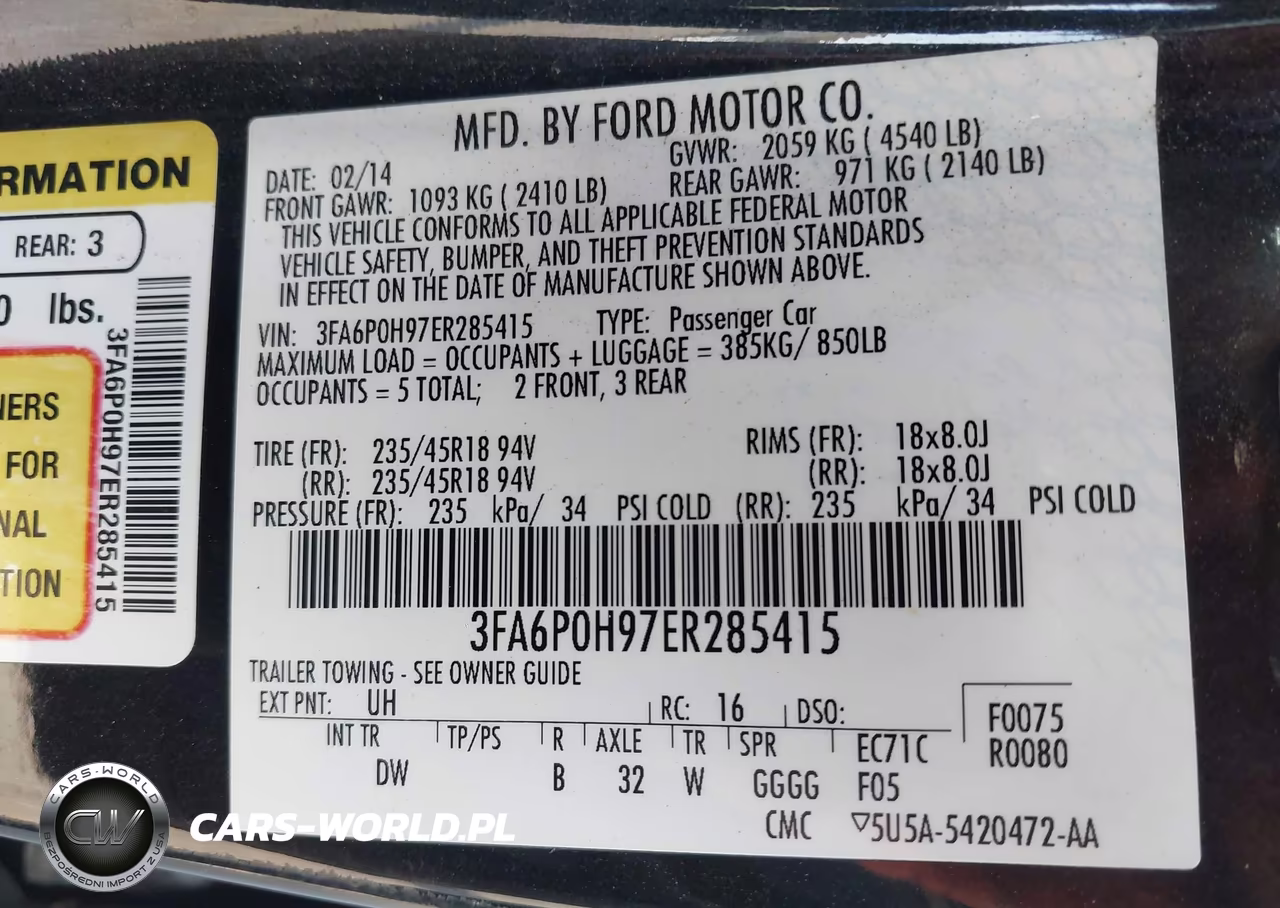 2014 Ford Fusion Se VIN:3FA6P0H97ER285415 - 9