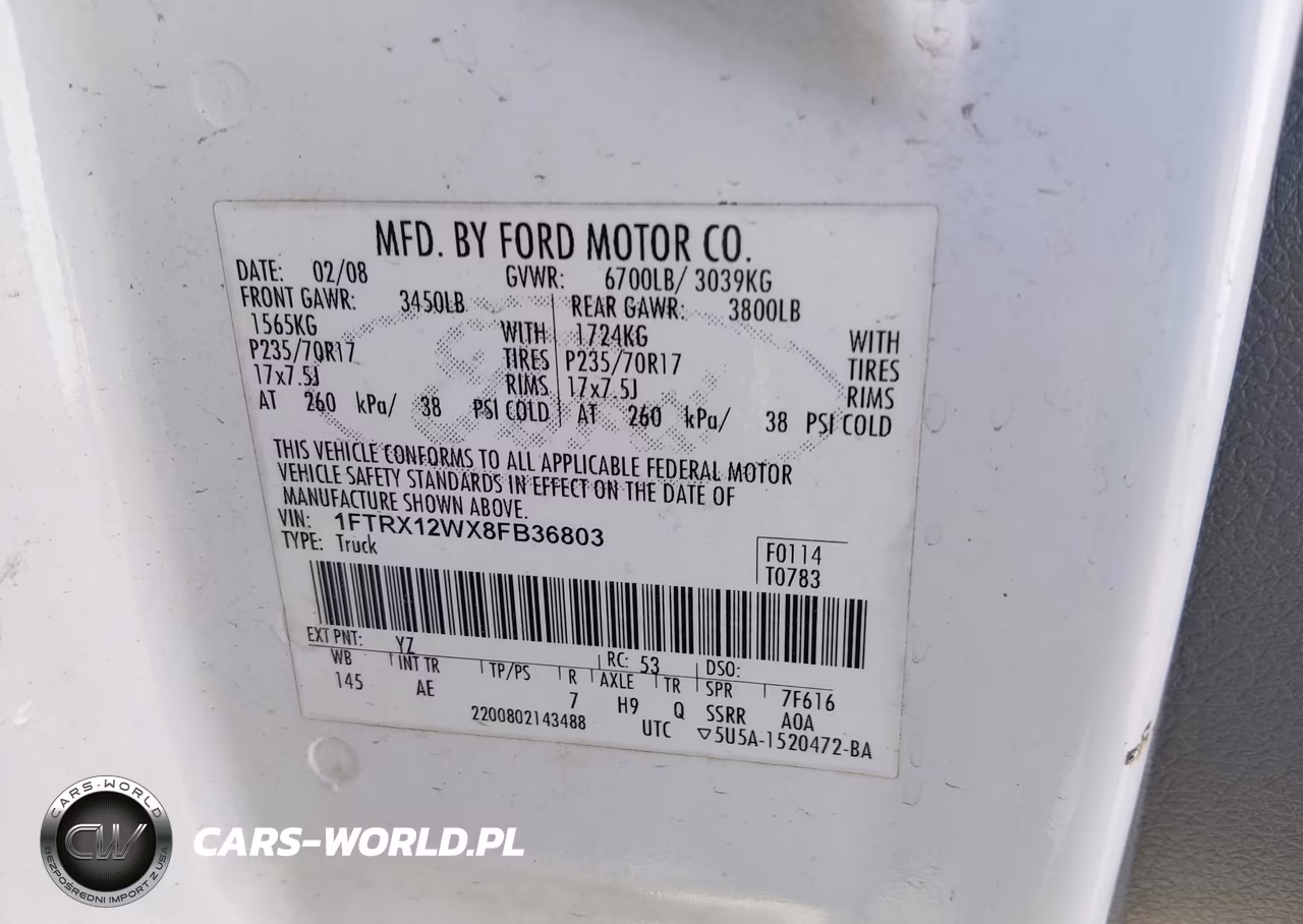 2008 Ford F-150 Fx2-Stx-Xl-Xlt VIN:1FTRX12WX8FB36803 - 9