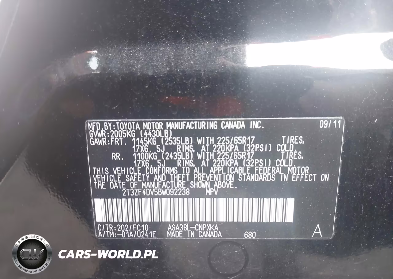 2011 Toyota Rav4 VIN:2T3ZF4DV5BW092238 - 9