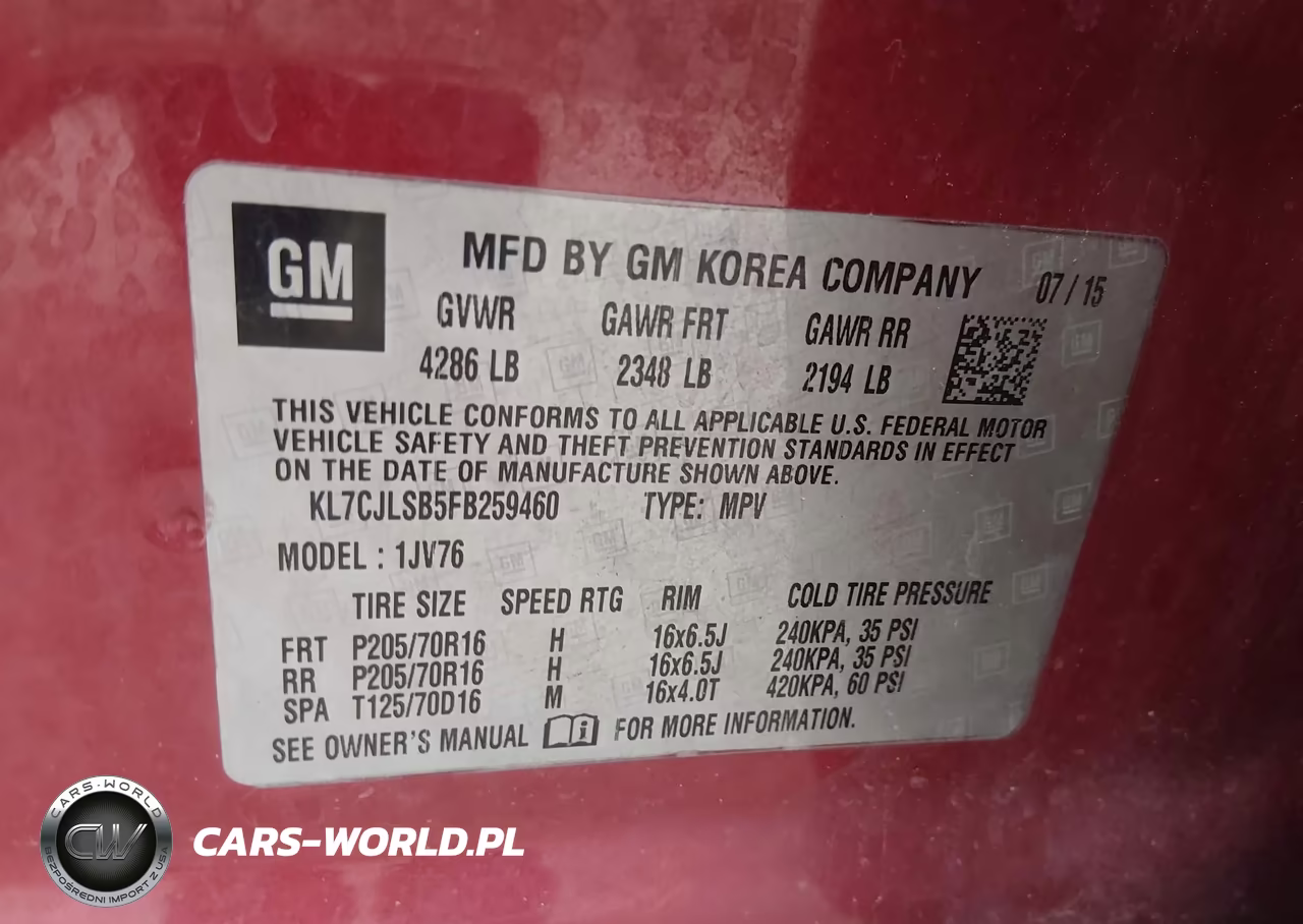2015 Chevrolet Trax Lt VIN:KL7CJLSB5FB259460 - 9