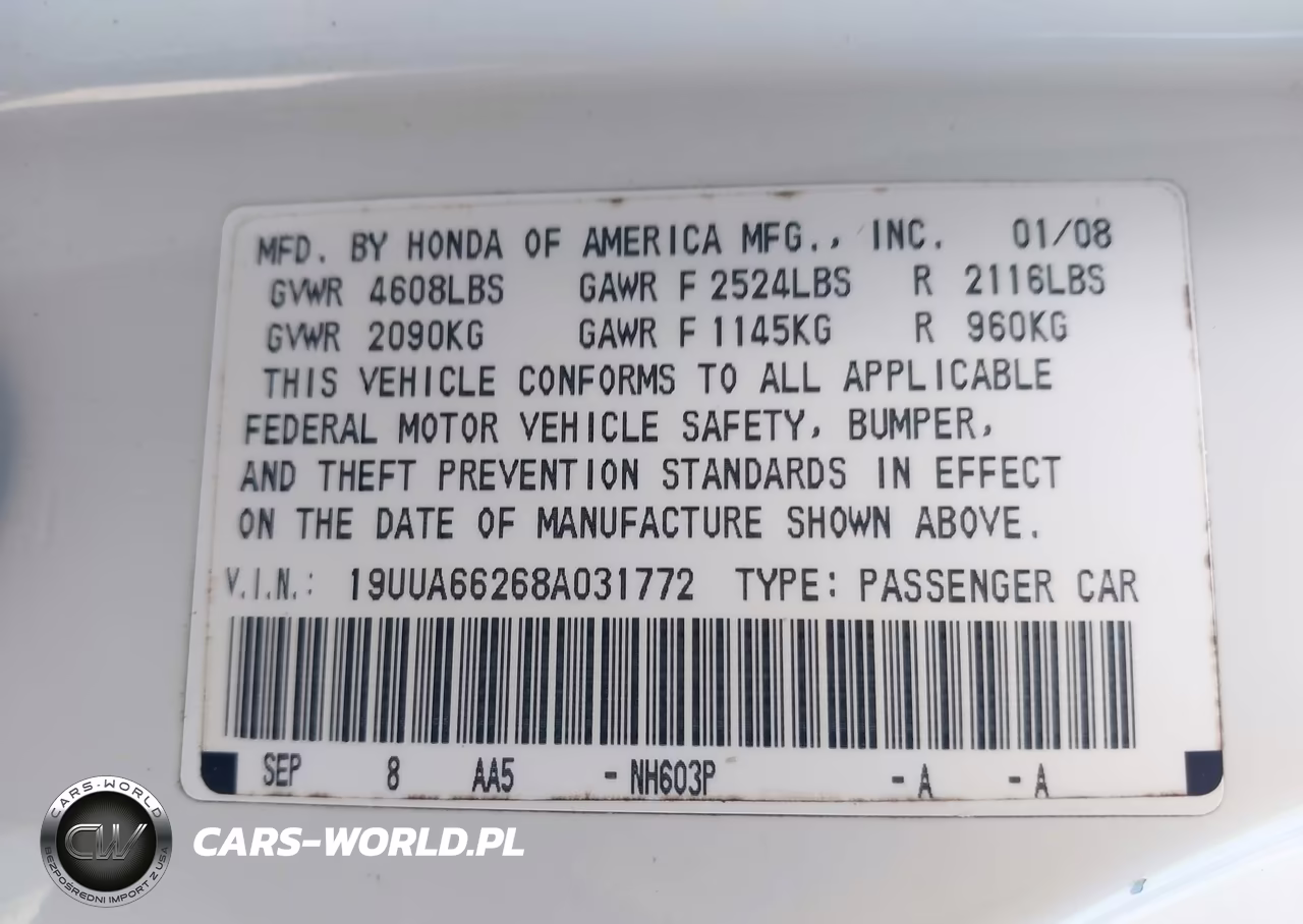 2008 Acura Tl 3.2 VIN:19UUA66268A031772 - 9