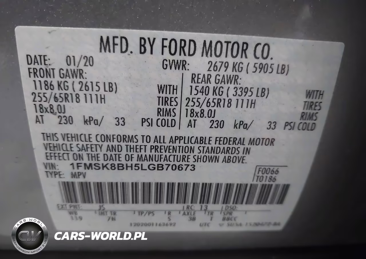 2020 Ford Explorer VIN:1FMSK8BH5LGB70673 - 9