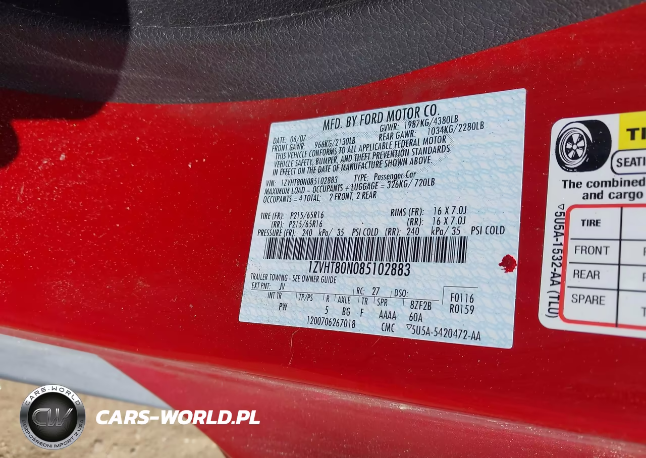 2008 Ford Mustang V6 Deluxe-V6 Premium VIN:1ZVHT80N085102883 - 9