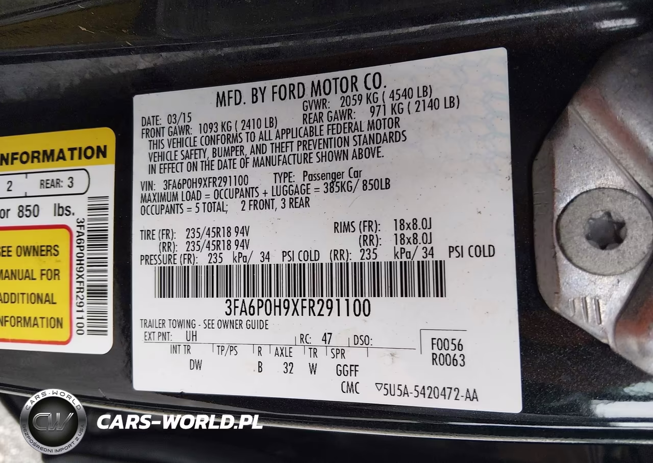 2015 Ford Fusion Se VIN:3FA6P0H9XFR291100 - 9
