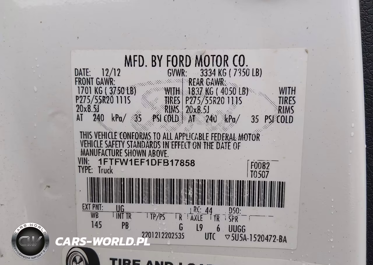 2013 Ford F-150 Platinum VIN:1FTFW1EF1DFB17858 - 9