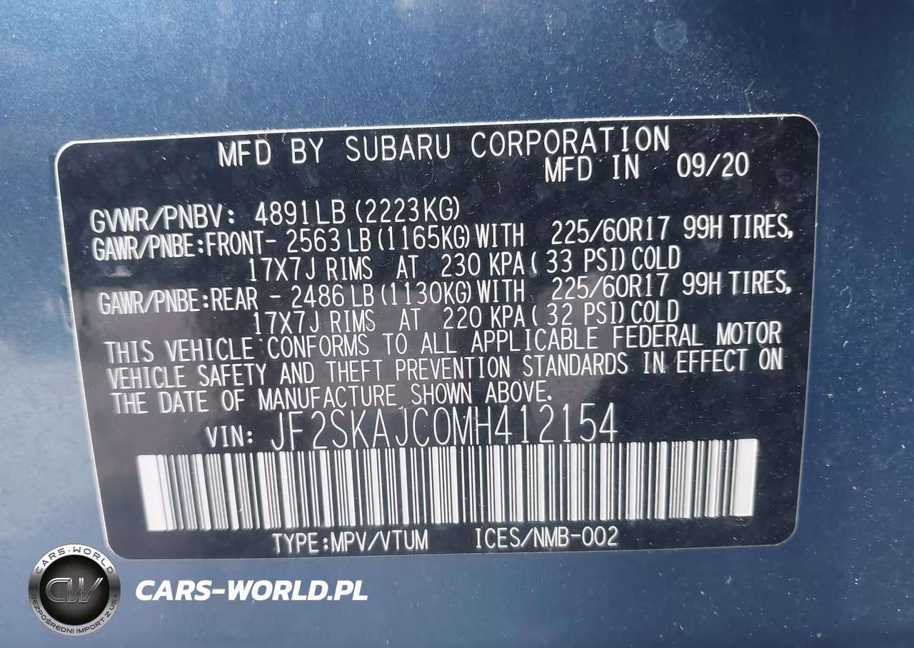 2021 Subaru Forester Premium VIN:JF2SKAJC0MH412154 - 9