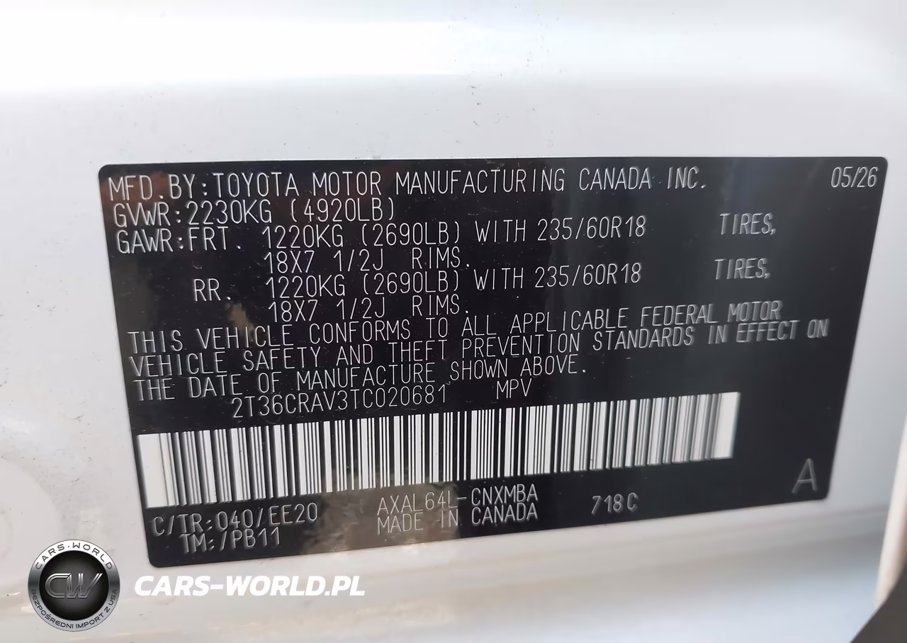2026 Toyota Rav4 Xle Premium VIN:2T36CRAV3TC020681 - 9