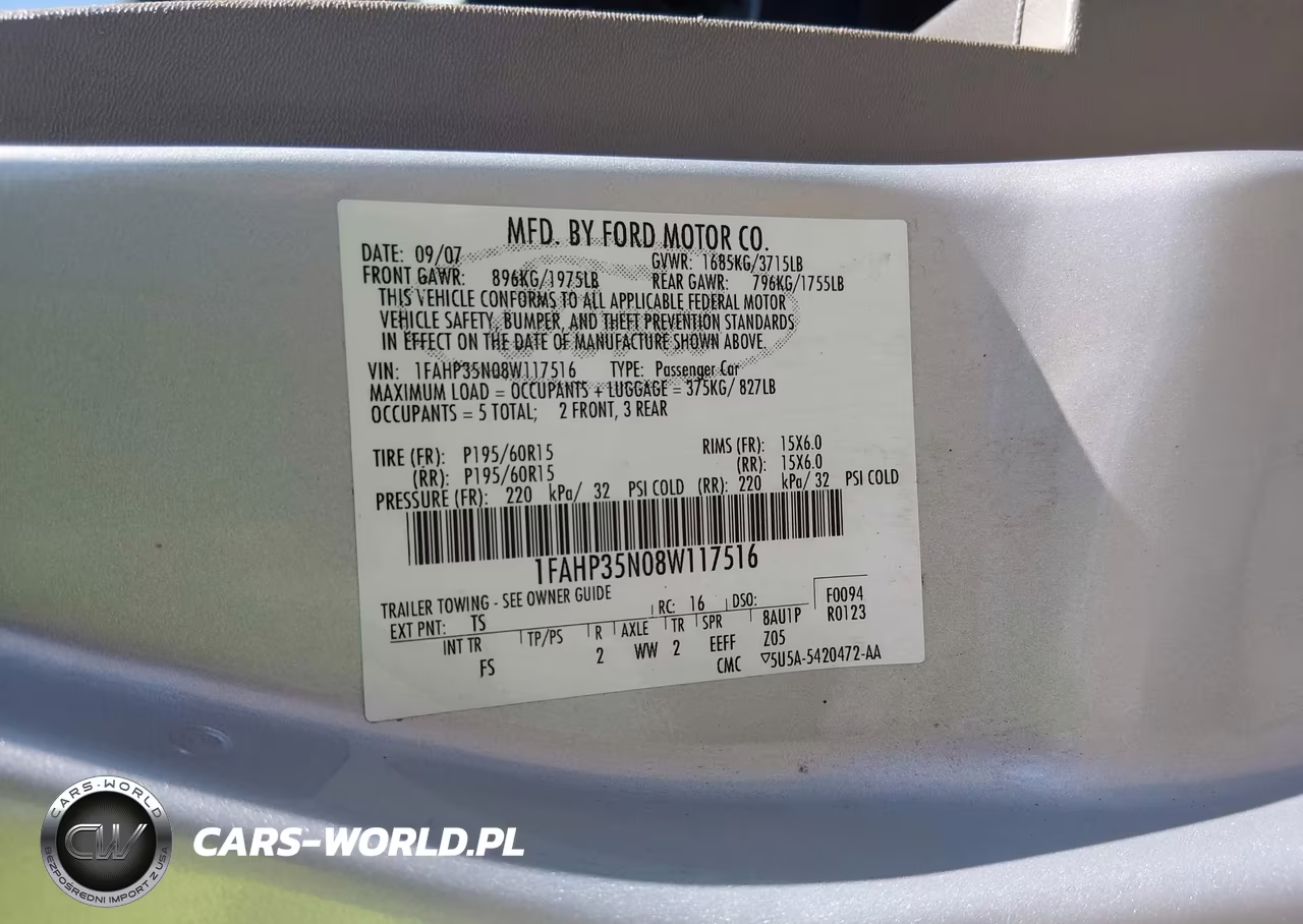 2008 Ford Focus Se-Ses VIN:1FAHP35N08W117516 - 9