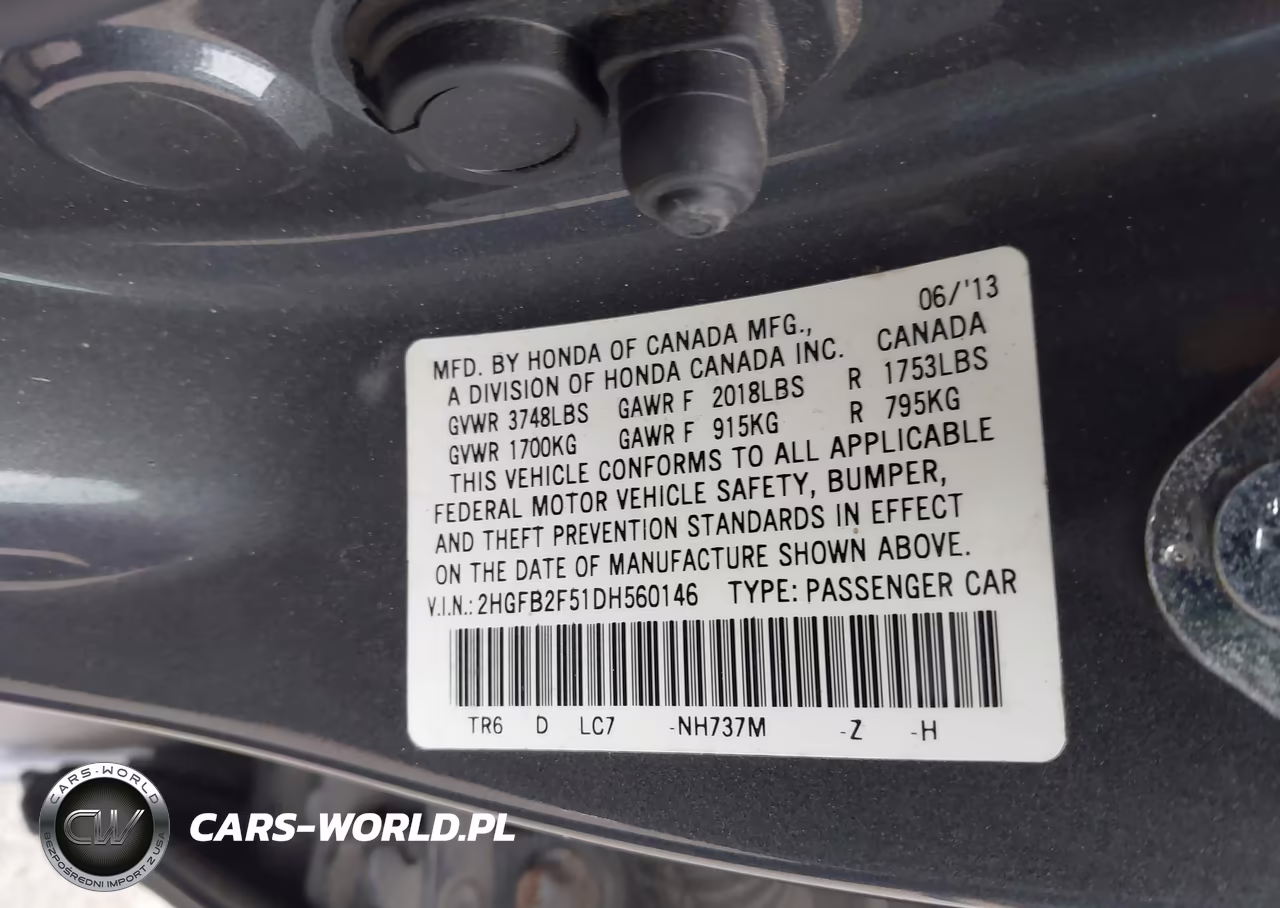 2013 Honda Civic Lx VIN:2HGFB2F51DH560146 - 9