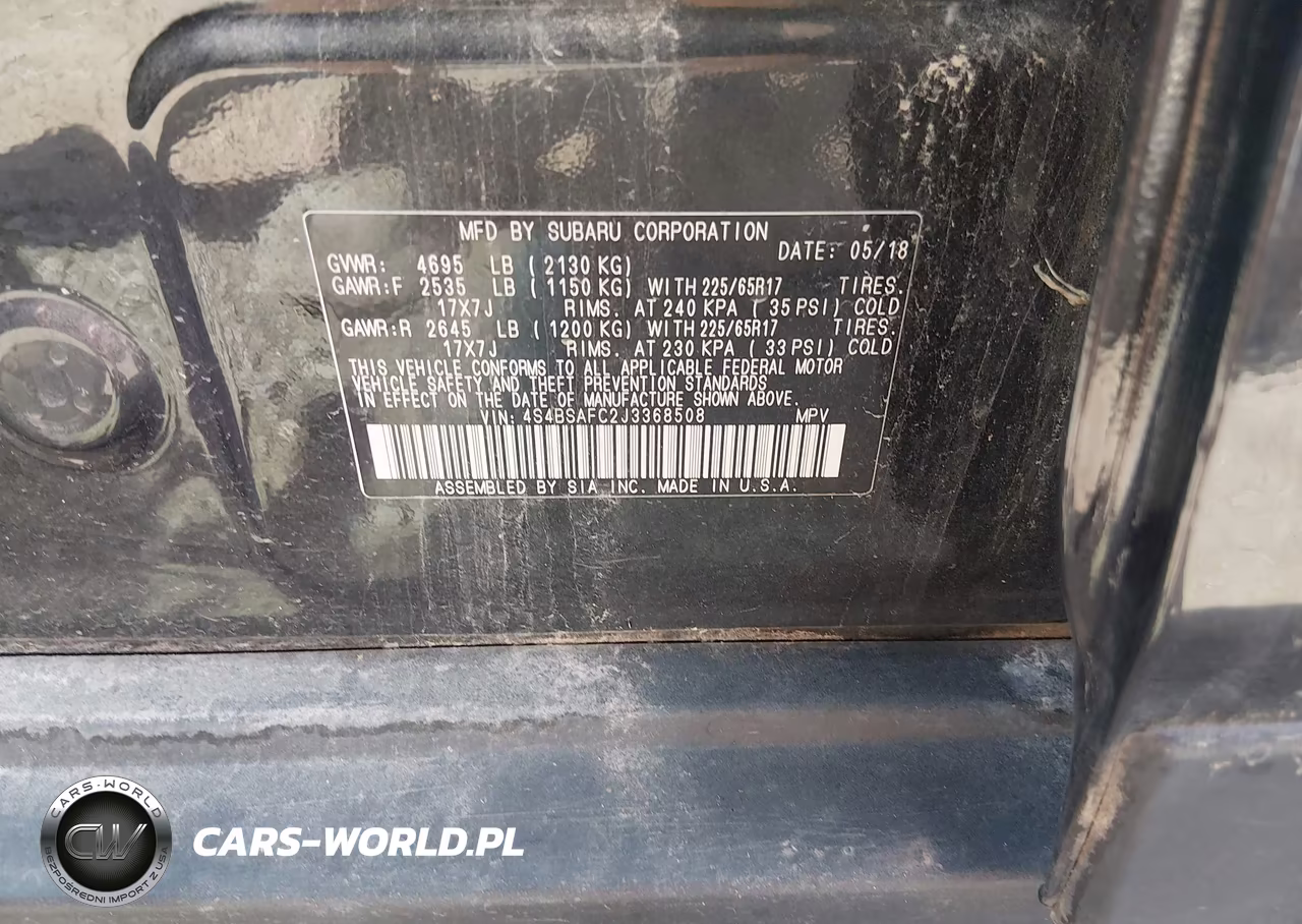 2018 Subaru Outback 2.5I Premium VIN:4S4BSAFC2J3368508 - 9