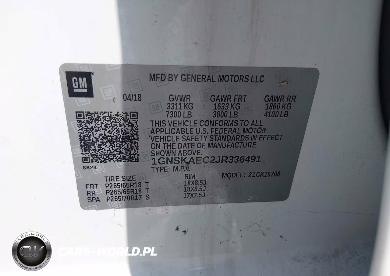 2018 Chevrolet Tahoe Ls VIN:1GNSKAEC2JR336491 - 9