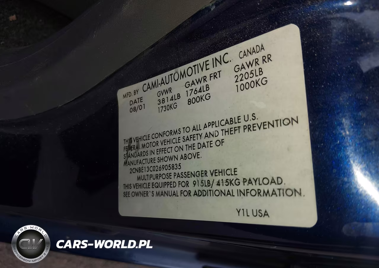 2002 Chevrolet Tracker Hard Top Base VIN:2CNBE13C026905835 - 9