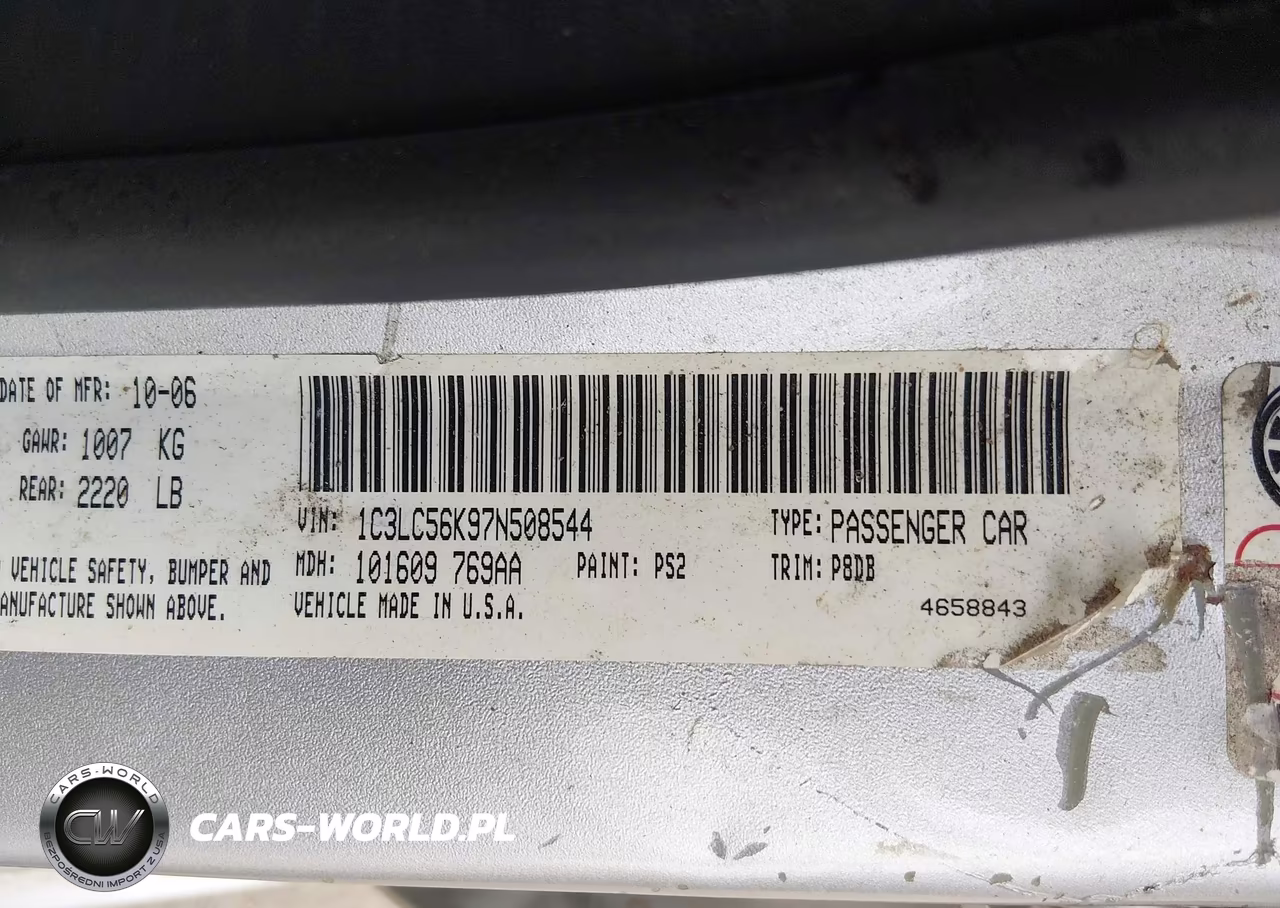 2007 Chrysler Sebring Touring VIN:1C3LC56K97N508544 - 9