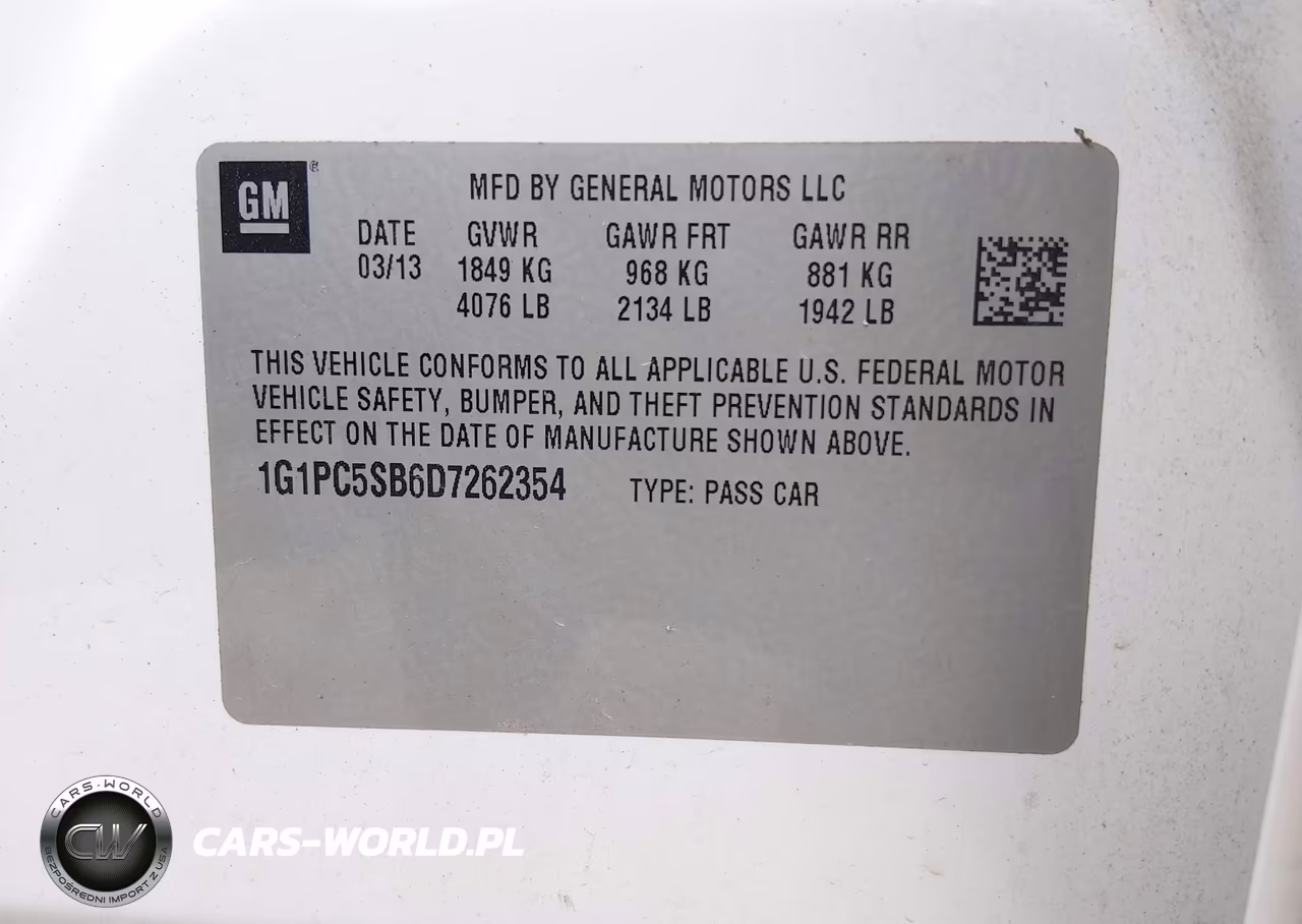 2013 Chevrolet Cruze 1Lt Auto VIN:1G1PC5SB6D7262354 - 9