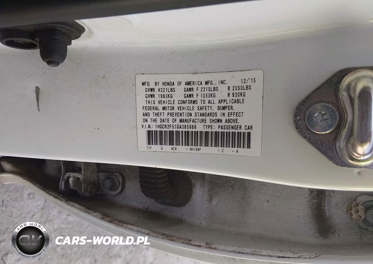 2016 Honda Accord Sport VIN:1HGCR2F51GA085888 - 9