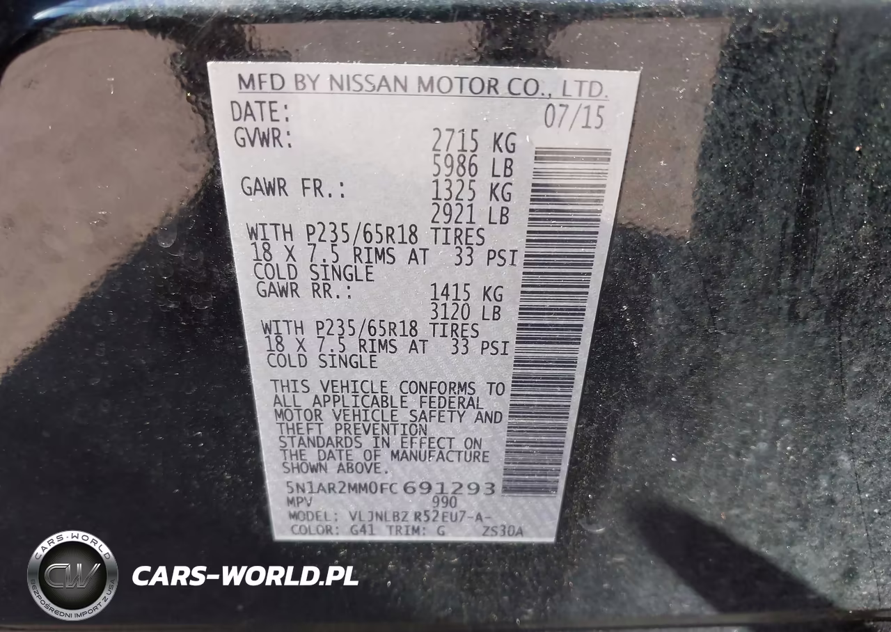 2015 Nissan Pathfinder S VIN:5N1AR2MM0FC691293 - 9