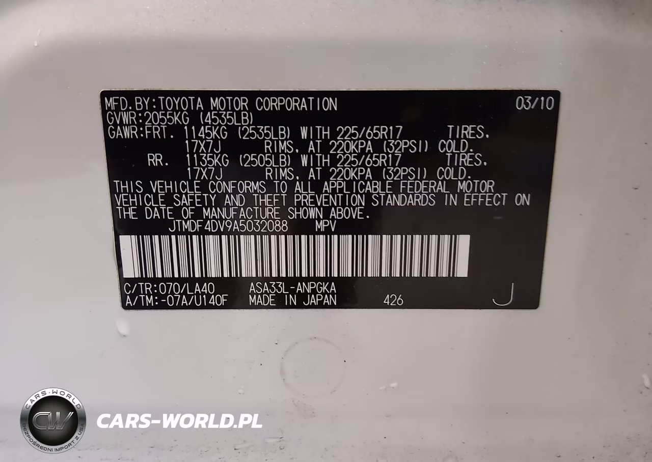 2010 Toyota Rav4 Limited VIN:JTMDF4DV9A5032088 - 9
