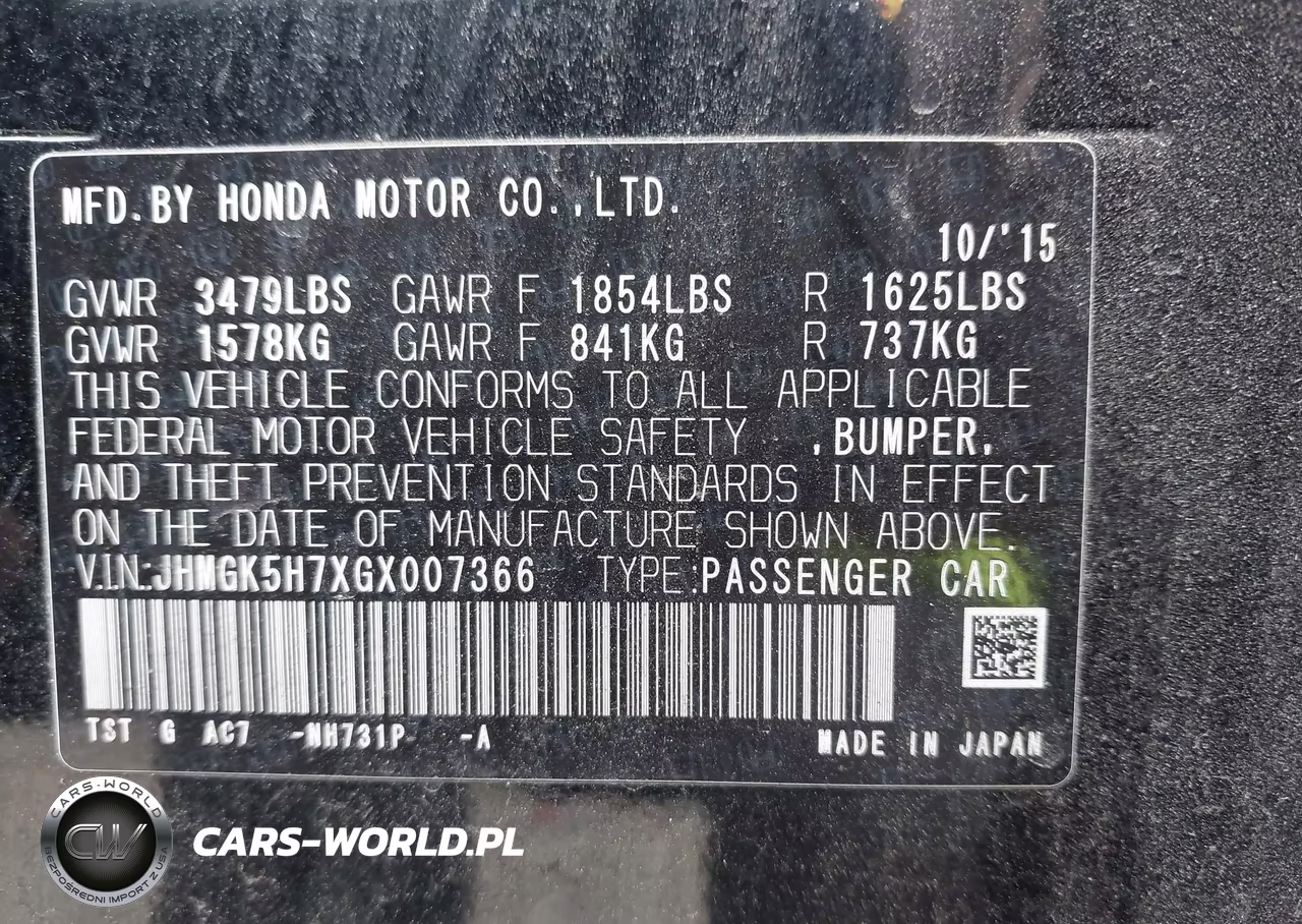 2016 Honda Fit Ex VIN:JHMGK5H7XGX007366 - 9