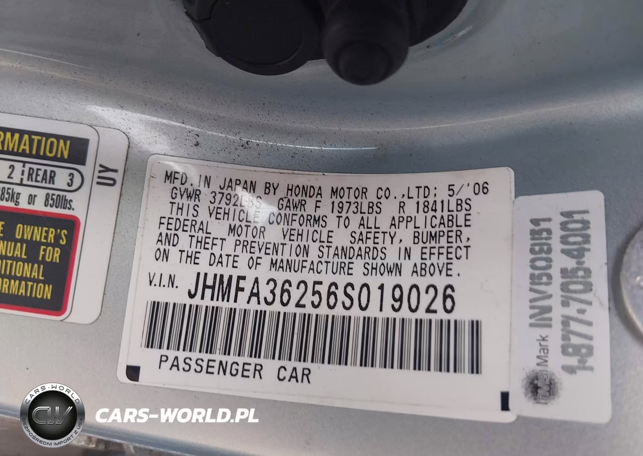 2006 Honda Civic Hybrid VIN:JHMFA36256S019026 - 9