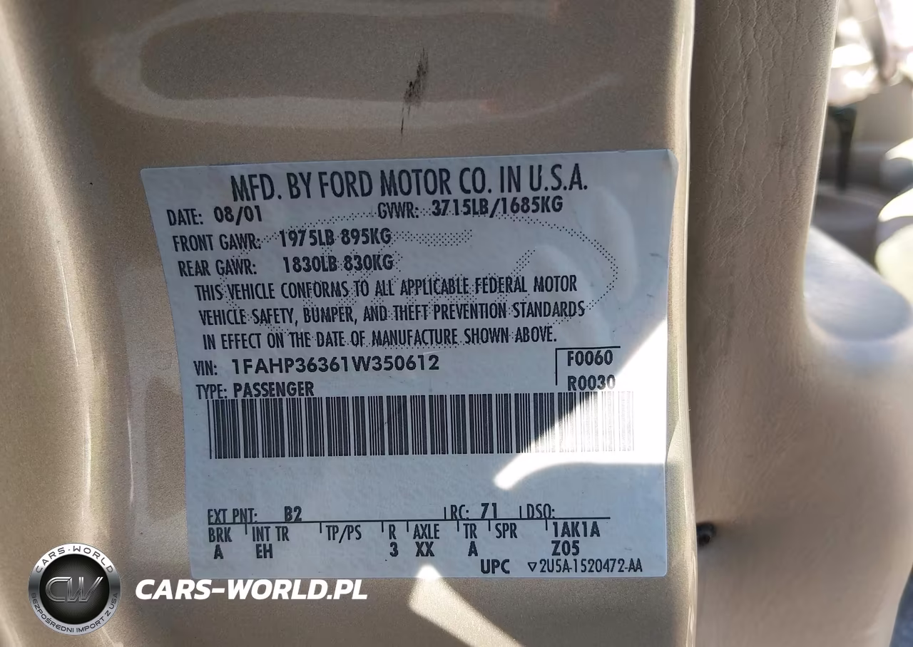 2001 Ford Focus Se VIN:1FAHP36361W350612 - 9