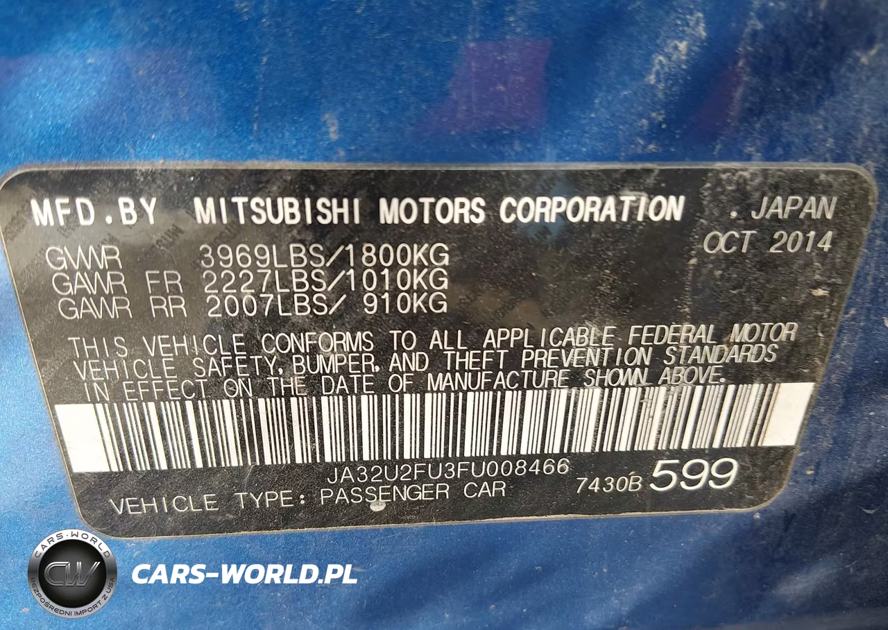 2015 Mitsubishi Lancer Es VIN:JA32U2FU3FU008466 - 9
