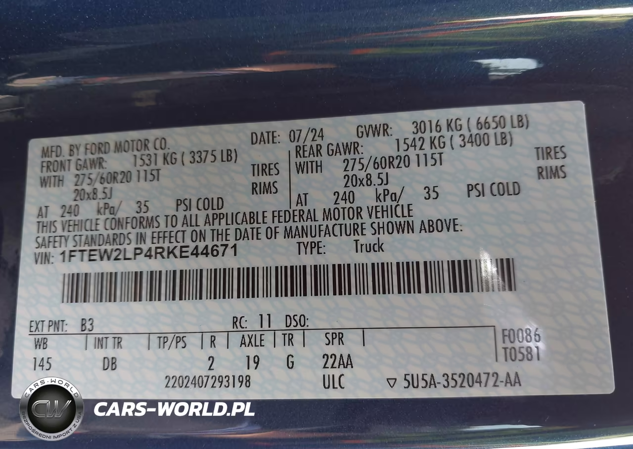 2024 Ford F-150 Stx VIN:1FTEW2LP4RKE44671 - 9