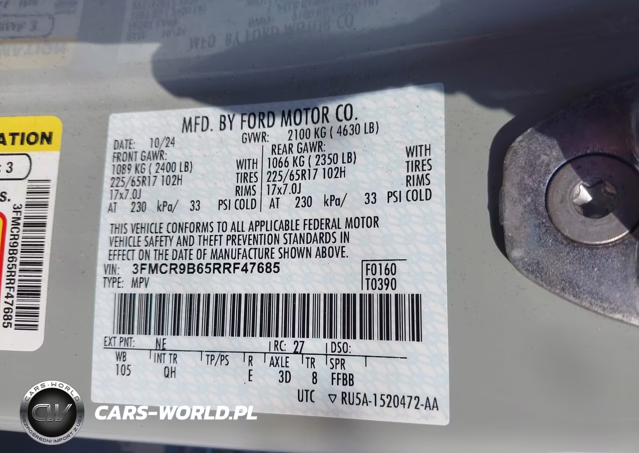 2024 Ford Bronco Sport Big Bend VIN:3FMCR9B65RRF47685 - 9