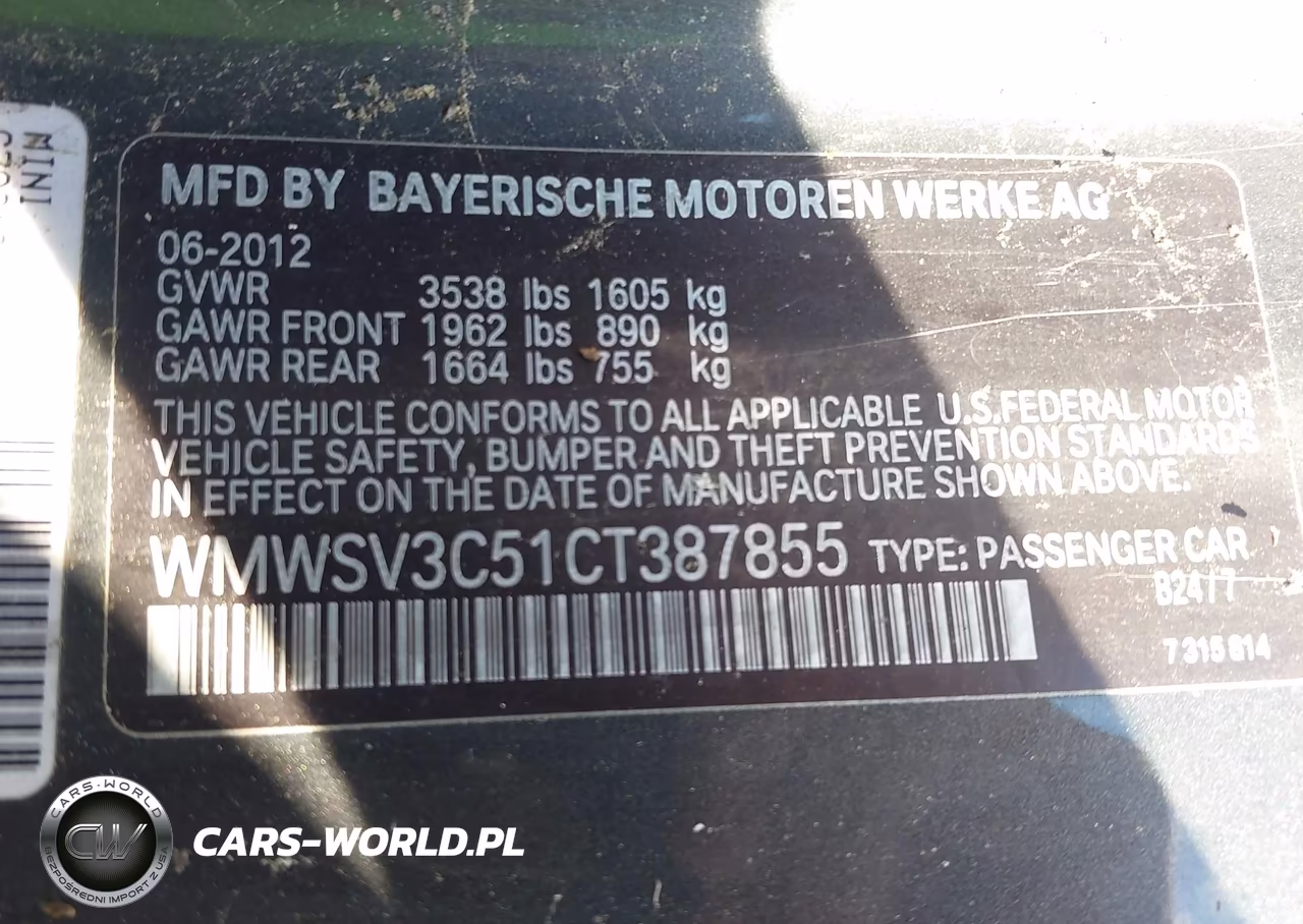2012 Mini Cooper S VIN:WMWSV3C51CT387855 - 9