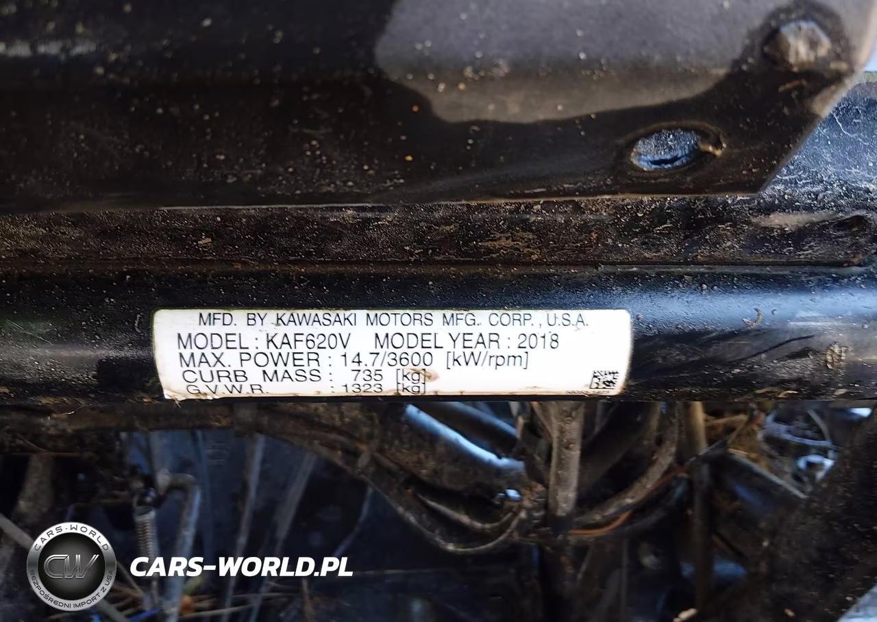 2018 Kawasaki Kaf620 V VIN:JK1AFCV13JB502121 - 10