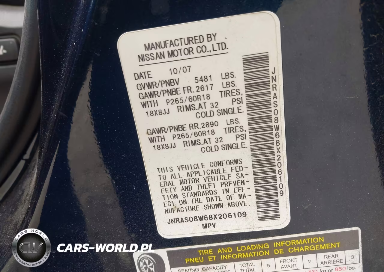 2008 Infiniti Fx35 VIN:JNRAS08W68X206109 - 9