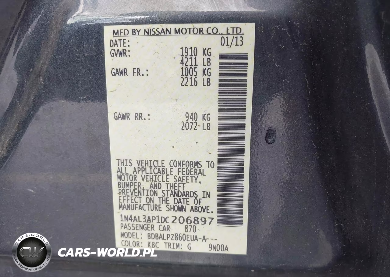 2013 Nissan Altima 2.5 VIN:1N4AL3AP1DC206897 - 9