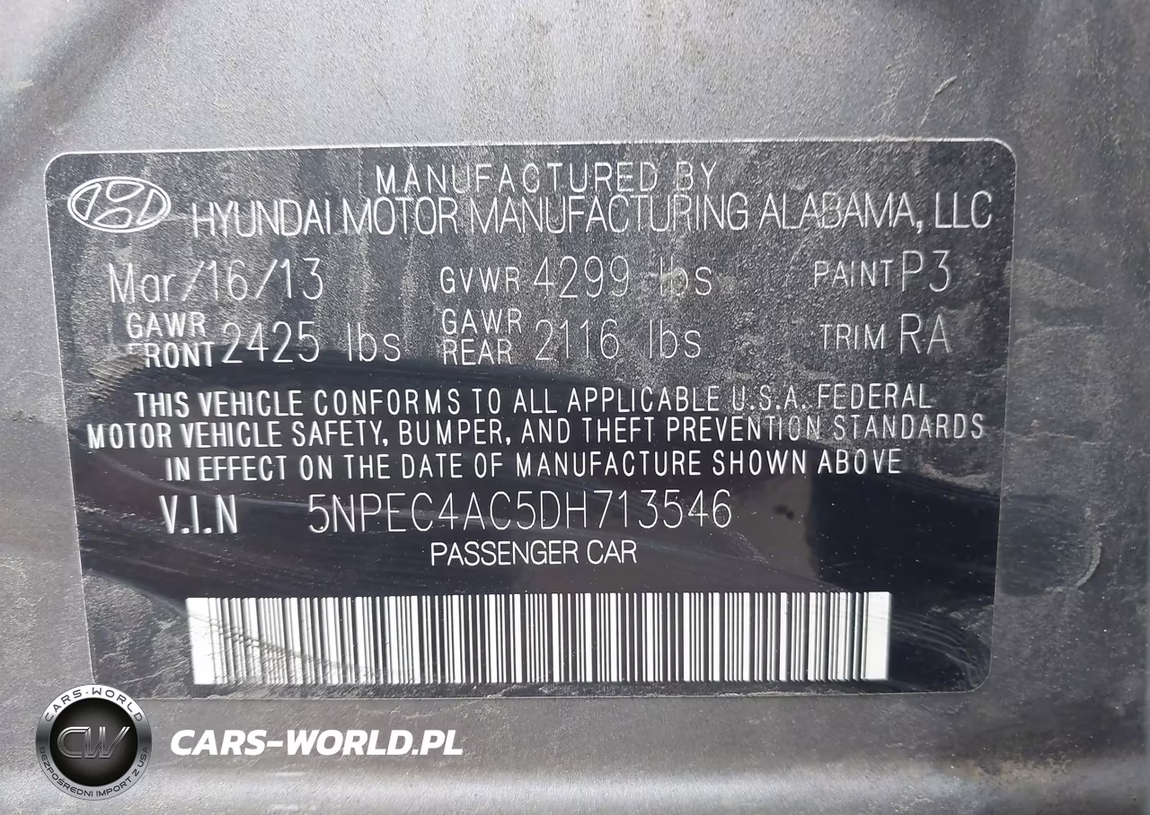 2013 Hyundai Sonata Limited VIN:5NPEC4AC5DH713546 - 9