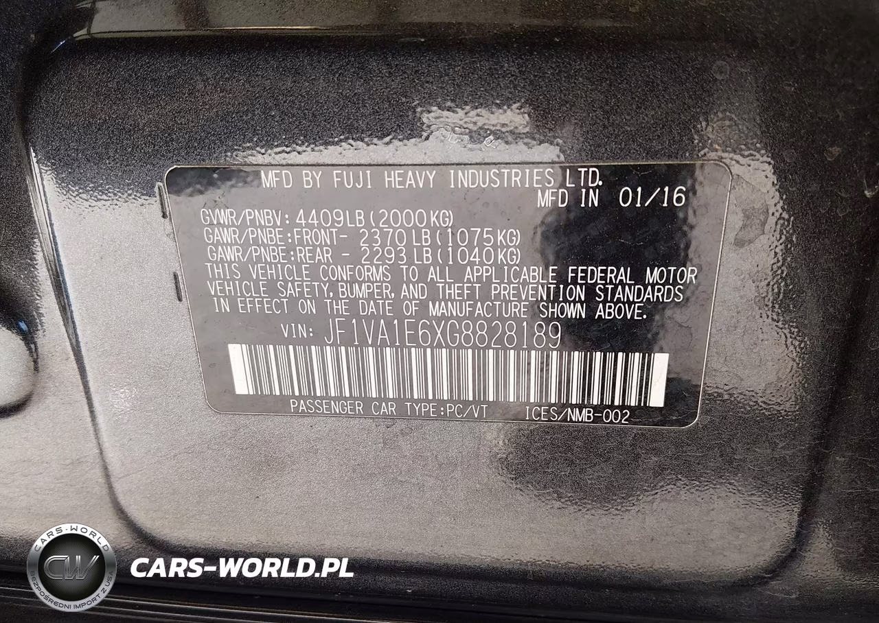 2016 Subaru Wrx Premium VIN:JF1VA1E6XG8828189 - 9