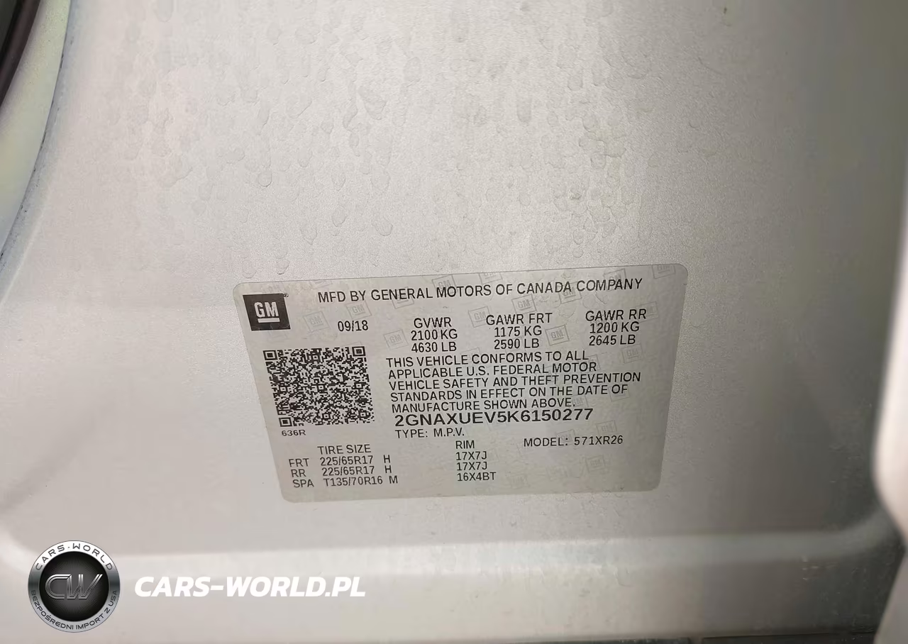 2019 Chevrolet Equinox Lt VIN:2GNAXUEV5K6150277 - 9