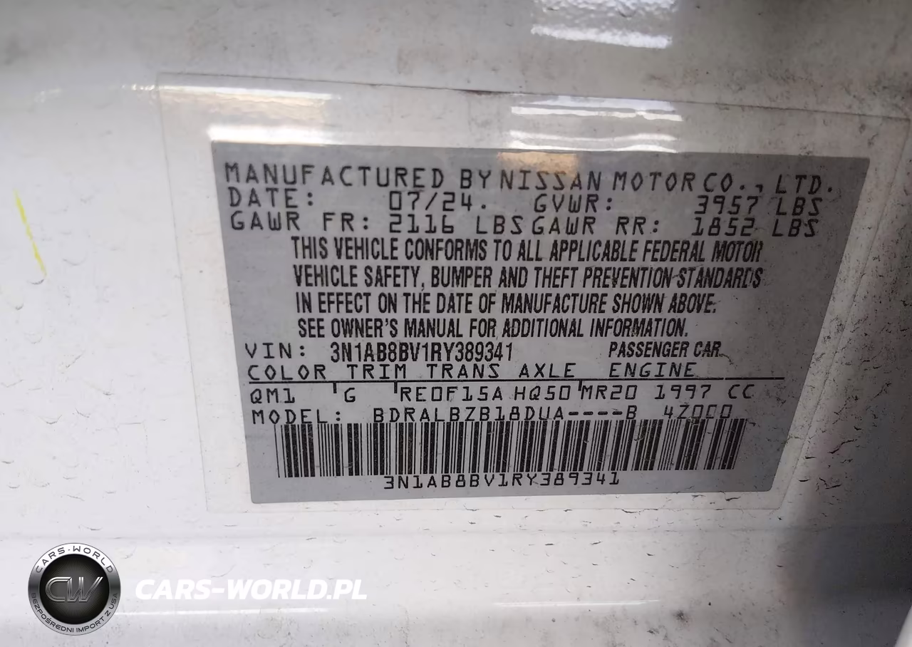 2024 Nissan Sentra S Xtronic Cvt VIN:3N1AB8BV1RY389341 - 9