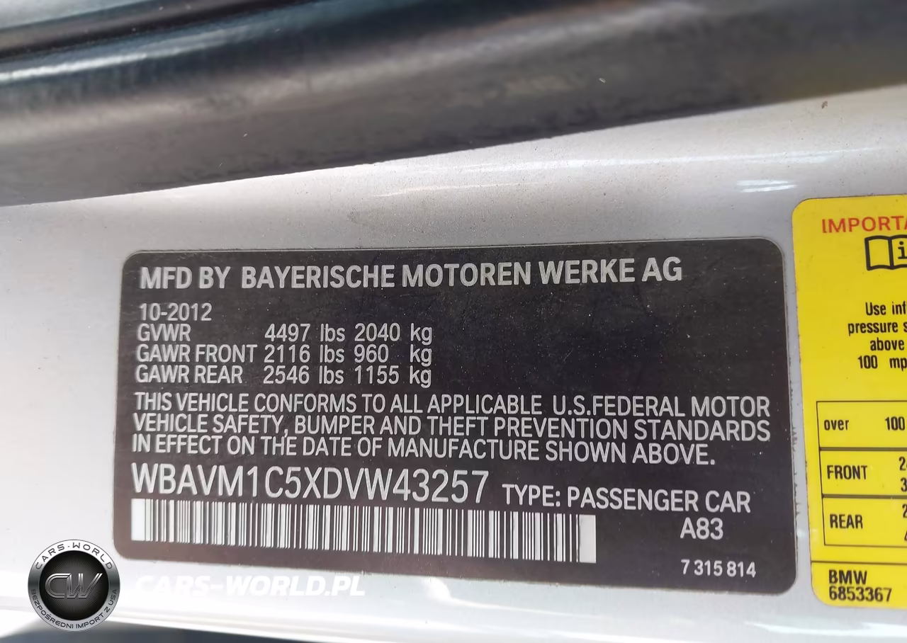 2013 BMW X1 Sdrive28I VIN:WBAVM1C5XDVW43257 - 9