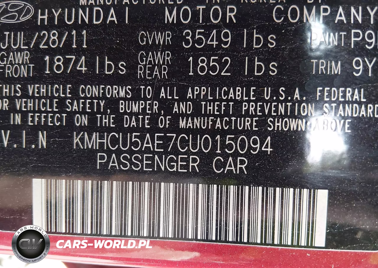 2012 Hyundai Accent Se VIN:KMHCU5AE7CU015094 - 9